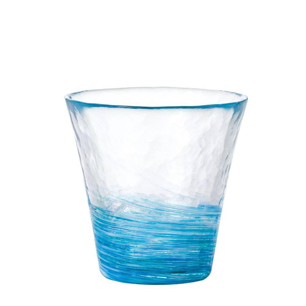 아데리아 핸드메이드 드링킹 글라스 소프트 소용돌이 블루 패턴 260ml