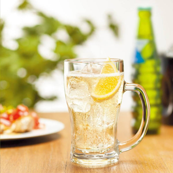 Aderia Jokki 맥주잔 클래식 두꺼운 파인트 유리 손잡이 380ml
