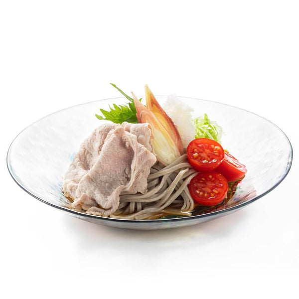 Aderia 대형 유리 서빙 접시 블루 불꽃놀이 디자인 230mm