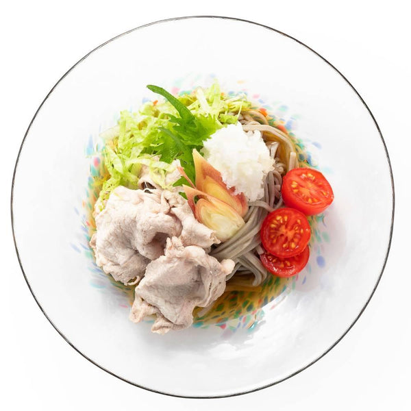 Aderia 대형 유리 서빙 접시 블루 불꽃놀이 디자인 230mm