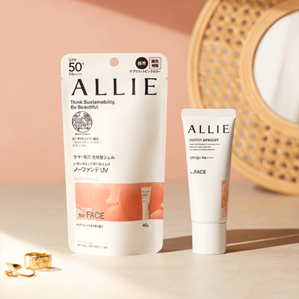 Allie Chrono UV 젤 파운데이션 프리 메이크업용 Sunny Apricot SPF50+ 40g