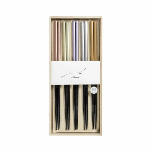 항균 젓가락 우아한 샴페인 색상 선물 상자 23cm(5쌍)