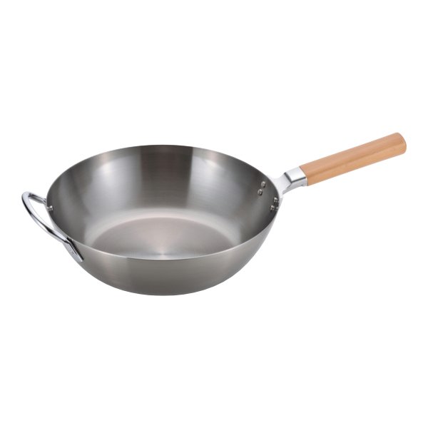 치토세 나무 손잡이 인덕션 철판 프라이팬 28cm