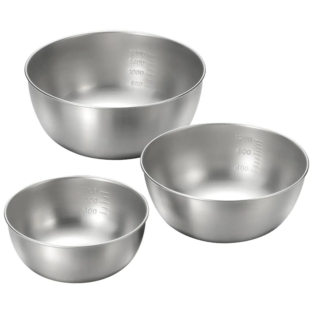 Enzo Stainless Steel Kitchen Mixing Bowl 3-Piece Set 15-21cm