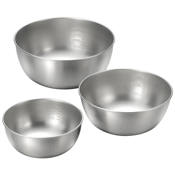 Enzo Stainless Steel Kitchen Mixing Bowl 3-Piece Set 15-21cm