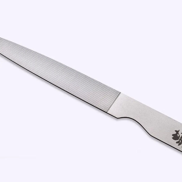 Enzo Stainless Steel Nail File Fine Grit in Black Gift Box 125mm