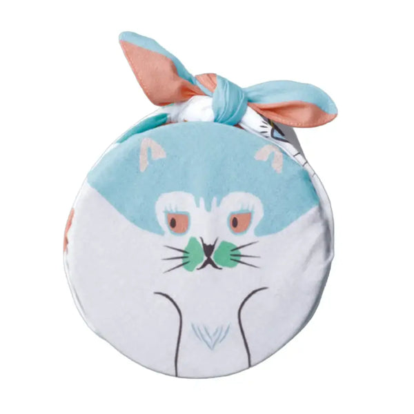 후로시키 현대적인 귀여운 고양이 얼굴 디자인 작은 면 포장 천 48cm