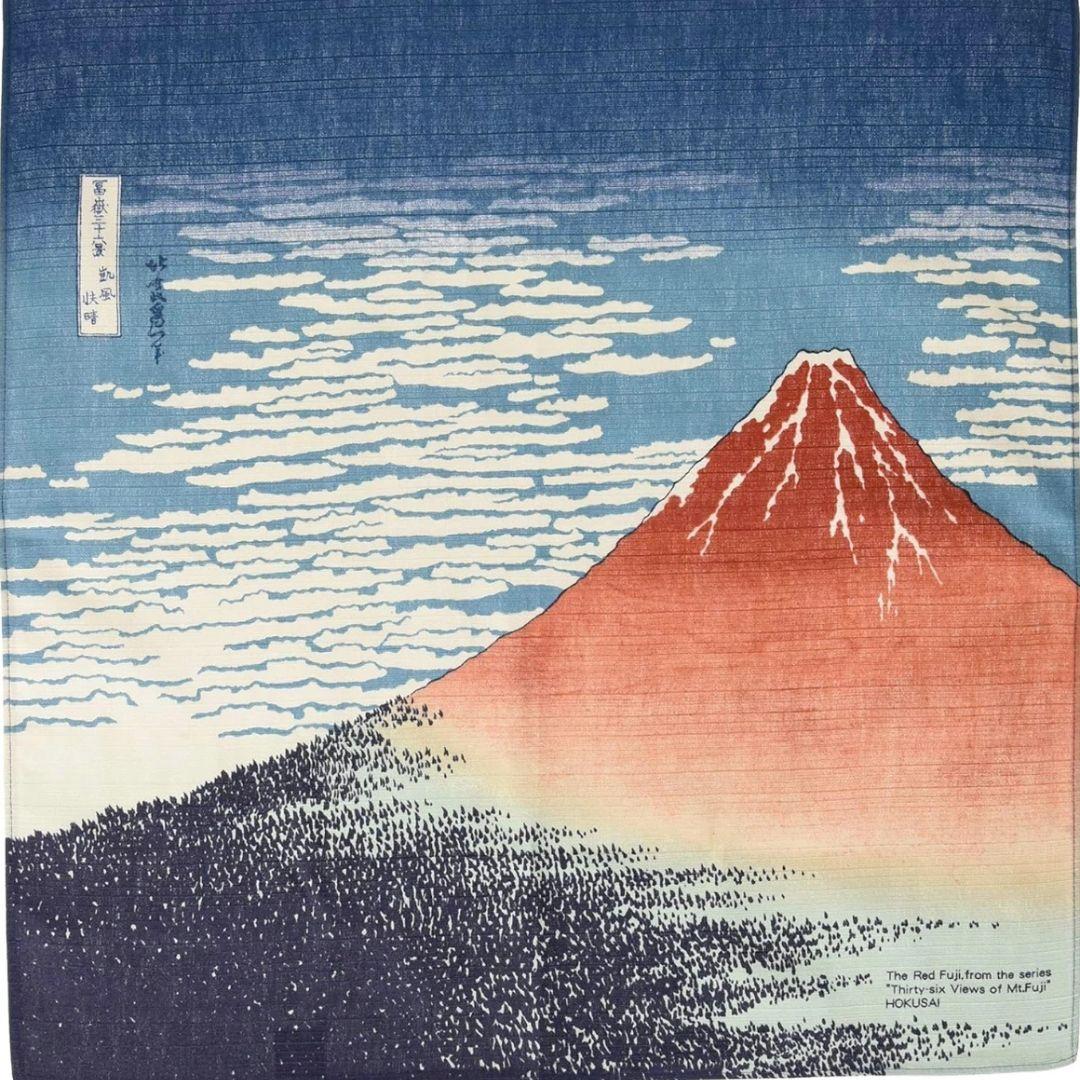 보자기 레드후지 우키요에 아트 코튼 보자기 104×104cm