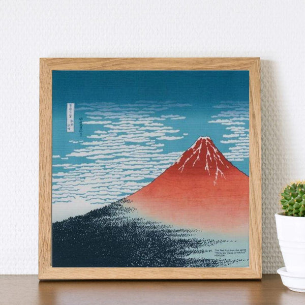 보자기 레드후지 우키요에 아트 코튼 보자기 48x48cm