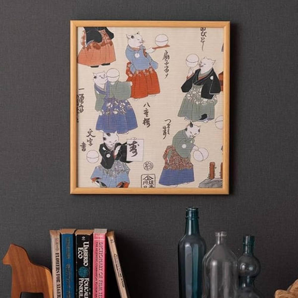 보자기 우키요에 독특한 고양이 디자인 다용도 보자기 48cm