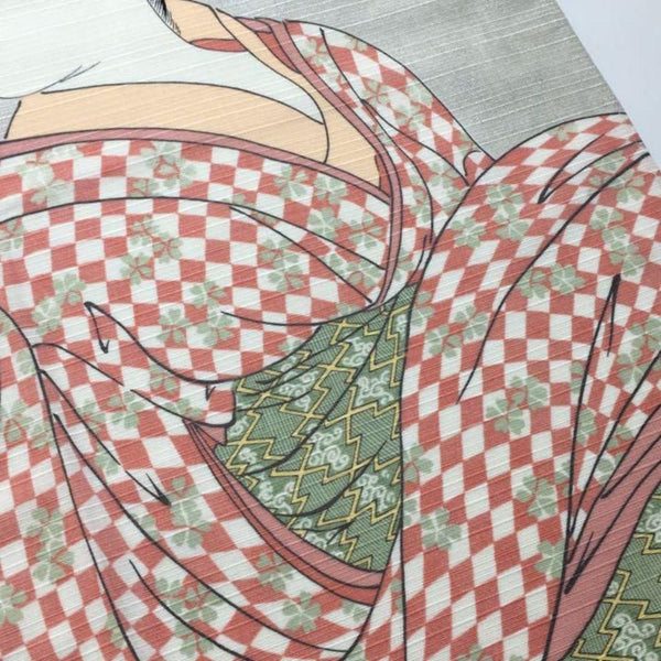 유리관을 부는 후로시키 여인 우키요에 미술 보자기 70x70cm