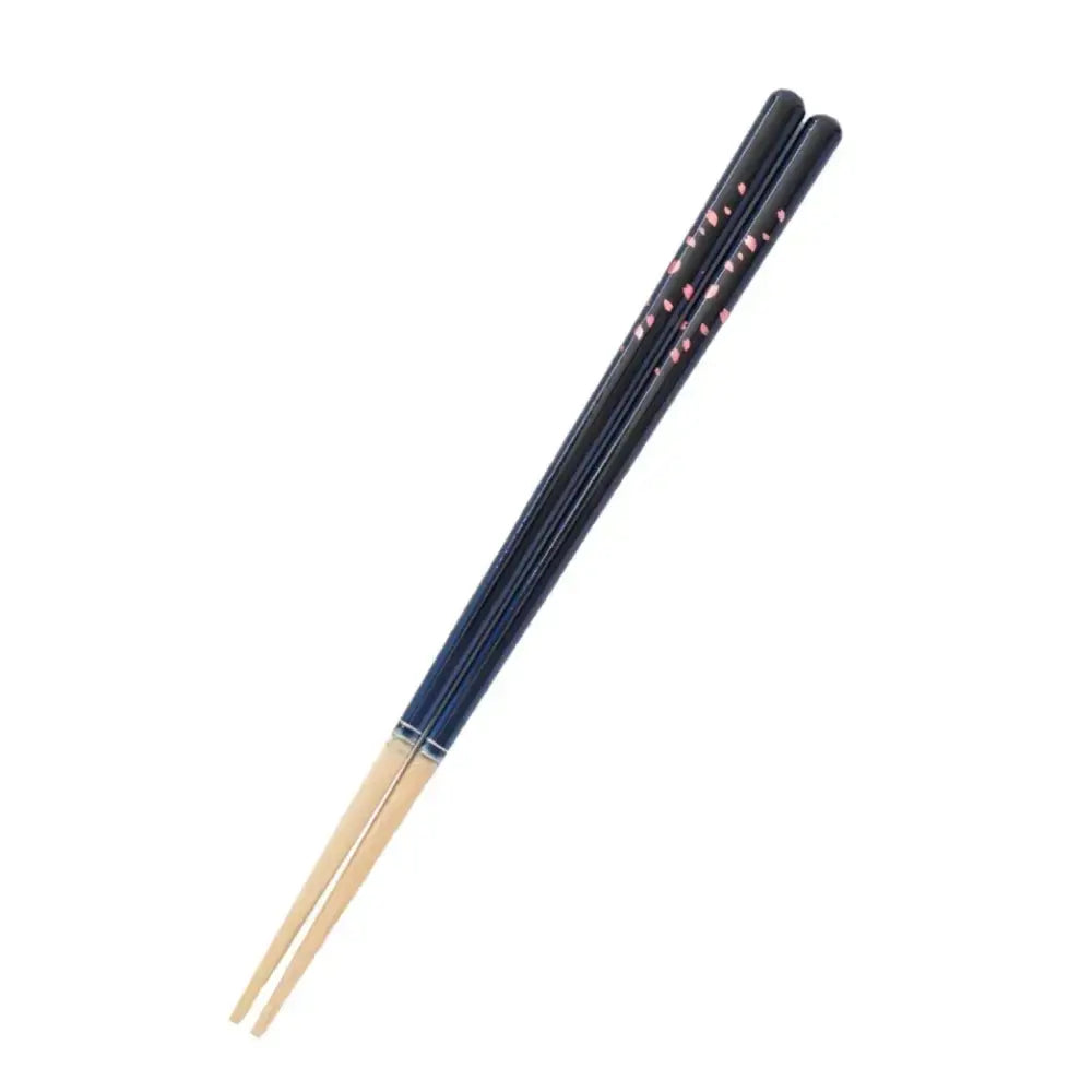 수제 나무젓가락 미끄럼 방지 벚꽃 블루 패턴 23cm