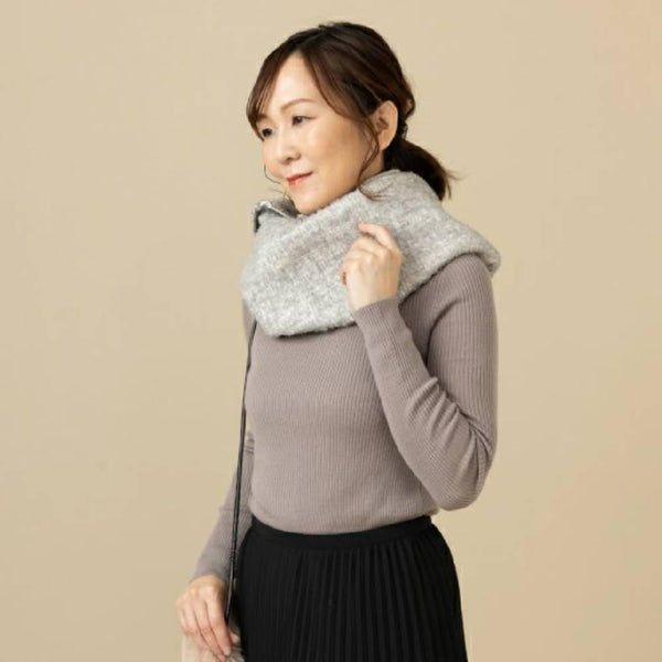 조간 베이비 알파카 울 넥워머 푹신한 보온 스카프 75×45cm