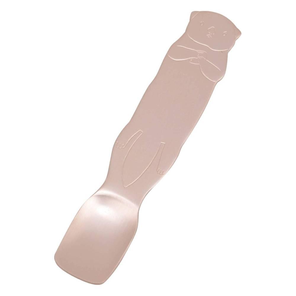 카타리키 귀여운 알루미늄 아이스크림 스푼 해달 핑크 골드 11.6cm