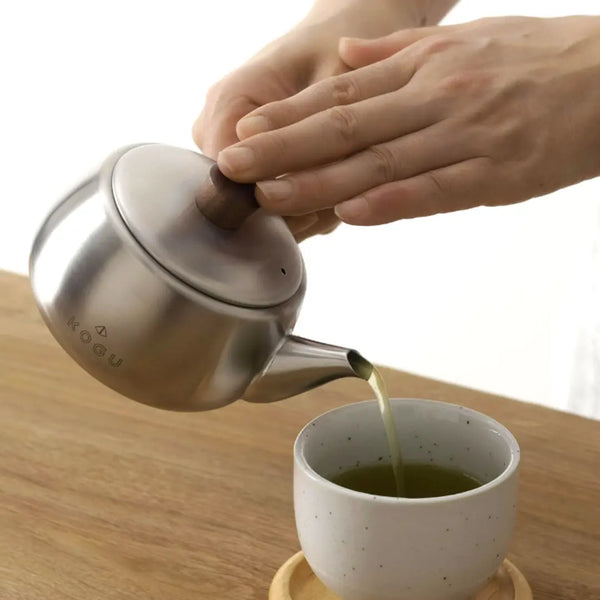 고구 호두나무 측면 손잡이가 있는 일본 전통 찻주전자 370ml