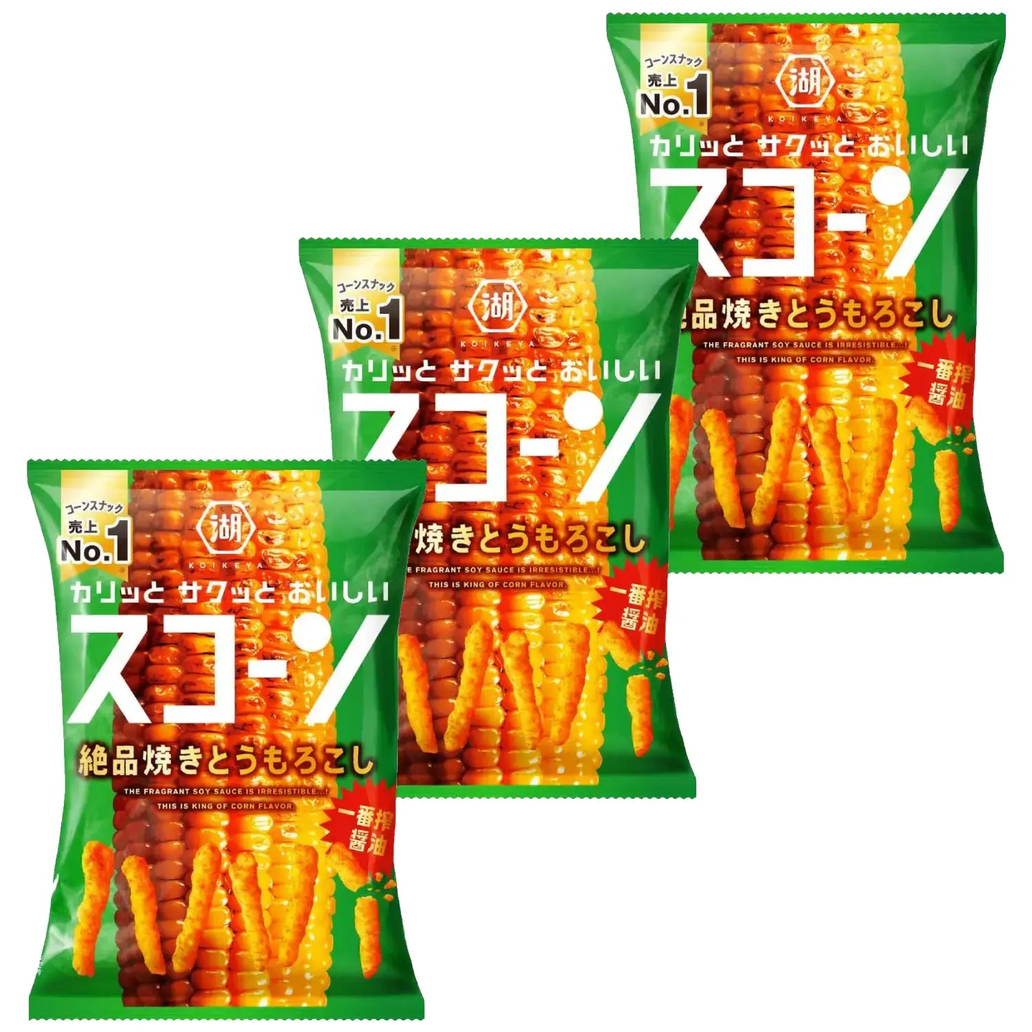 코이케야 경멸간장 옥수수구이 크리스피 옥수수 퍼프 73g (3개입)