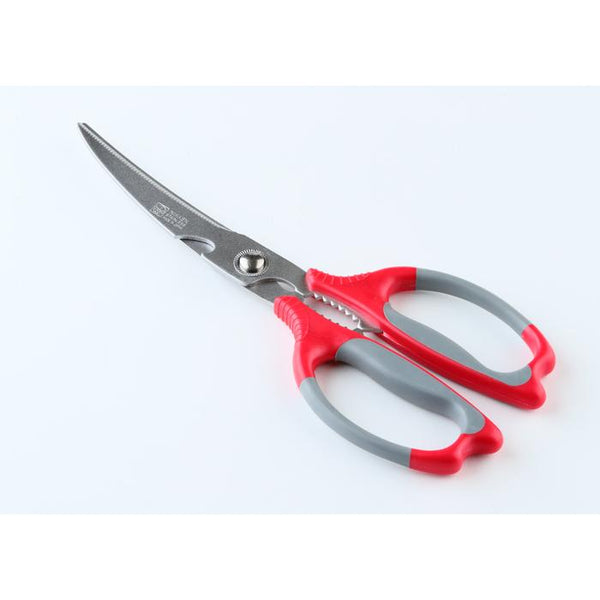 Nikken 다기능 톱니 모양의 주방 가위 소프트 그립 핸들 100mm