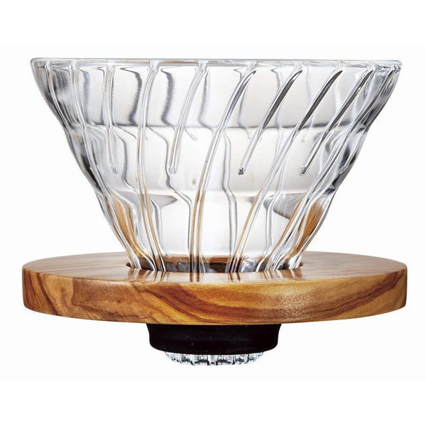 Hario V60 유리 커피 드리퍼 + 올리브 우드 1-4컵 VDGR-02-OV