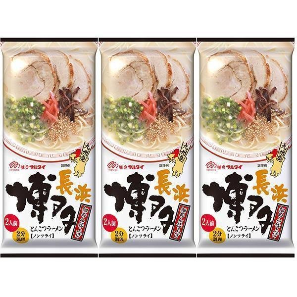 마루타이 하카타 나가하마 간장 돈코츠 인스턴트 라면 (3팩)