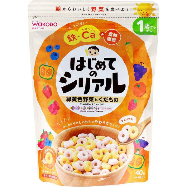 와코도 야채와 과일 퍼프 유아용 아침 시리얼 +12M 40g