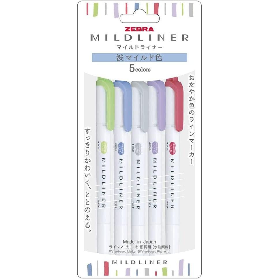 Zebra Mildliner 형광펜 마커 우아한 색상 WKT7-5C-NC-N