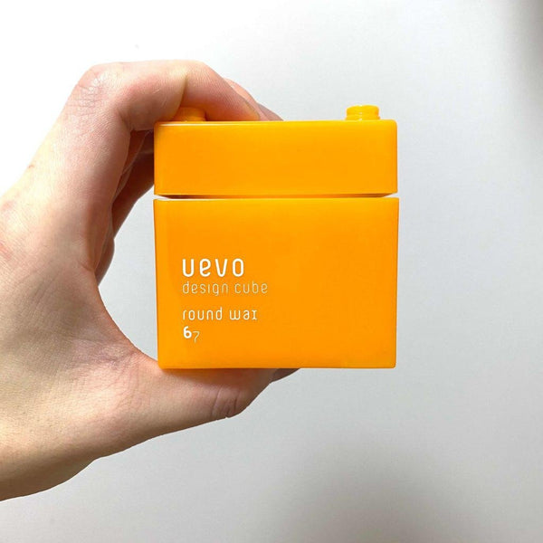 Uevo 디자인 큐브 라운드 헤어 왁스 플렉서블 홀드 내추럴 피니시 80g