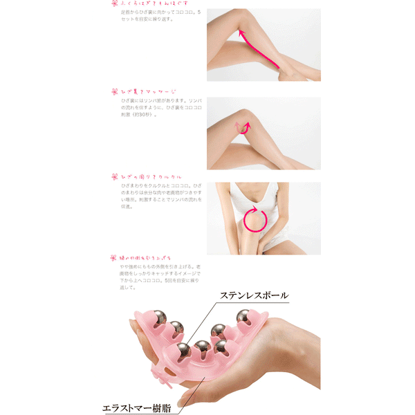 Sunpac Q'tebody 휴대용 바디 마사지기 코랄 핑크