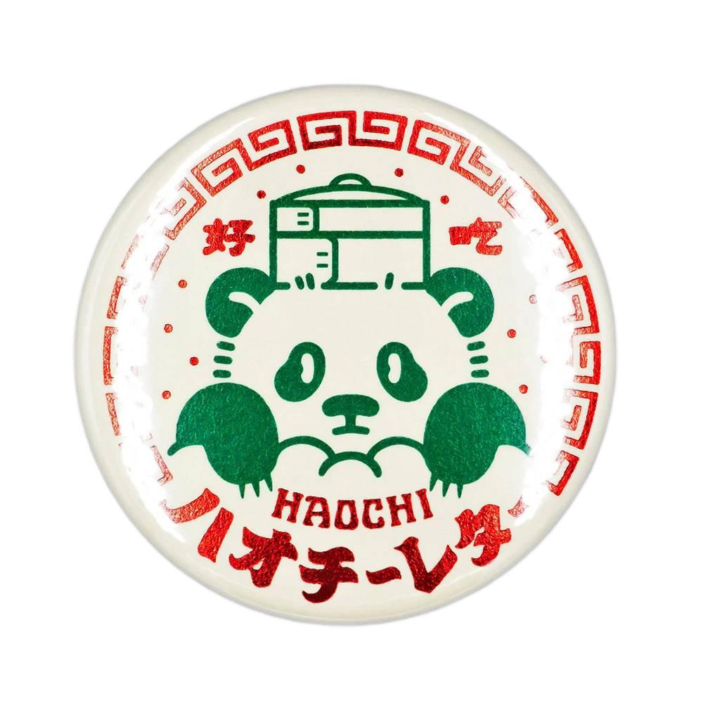 Rokkaku 레트로 포일 스탬프 핀 배지 Haochi 팬더 디자인