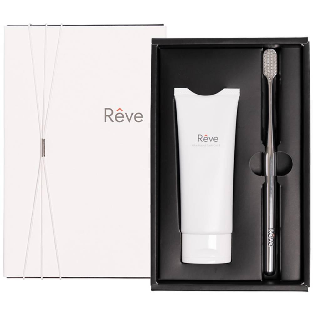 Rêve Allbe 천연 달걀 껍질 젤 치약 & 칫솔 선물 세트