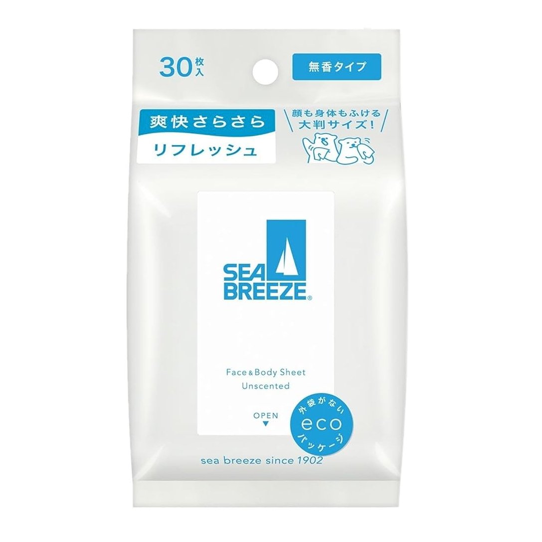 씨브리즈 데오도란트 바디 물티슈 무향 30매