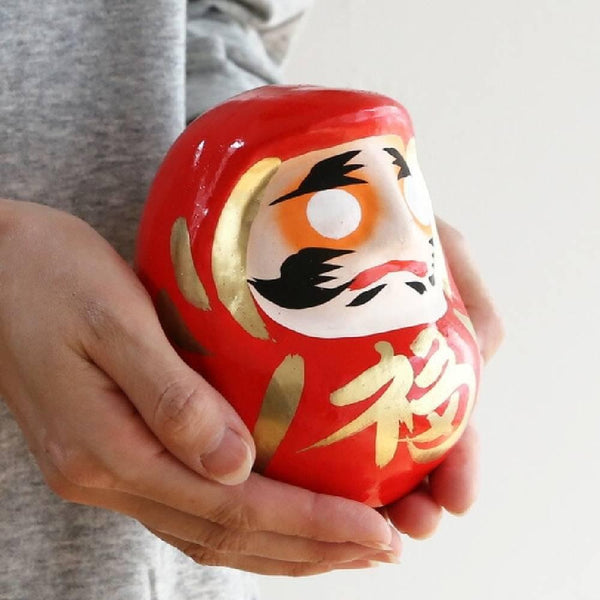 시라카와 다루마 인형 “루” 수제 행운의 부적 빨간 인형 12cm