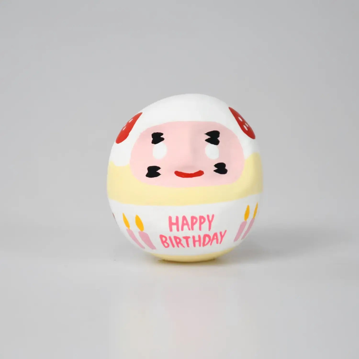 시라카와 다루마 생일 축하 다루마 인형 행운의 부적 4.5cm
