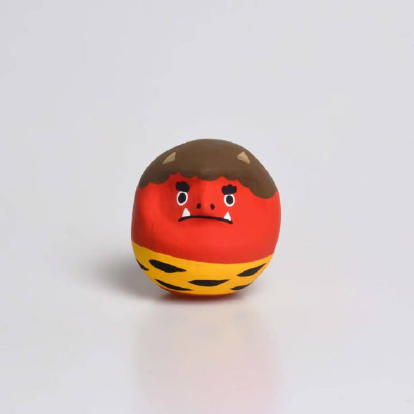 시라카와 다루마 악마 레드 오니 다루마 인형 행운의 부적 4.5cm