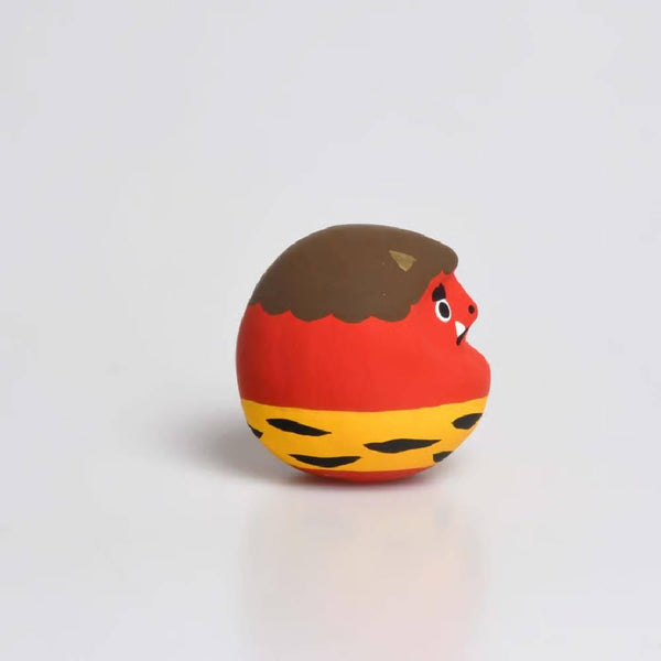 시라카와 다루마 악마 레드 오니 다루마 인형 행운의 부적 4.5cm