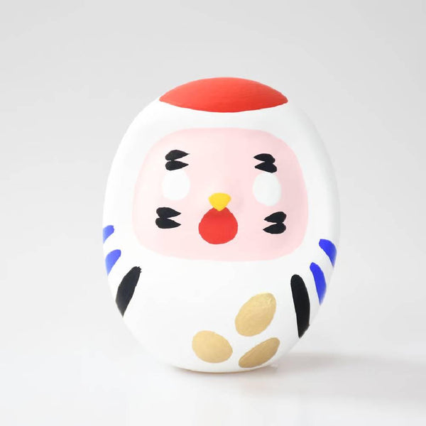 시라카와 다루마 조디악 다루마 인형 귀여운 흰 새 행운의 부적 8.5cm