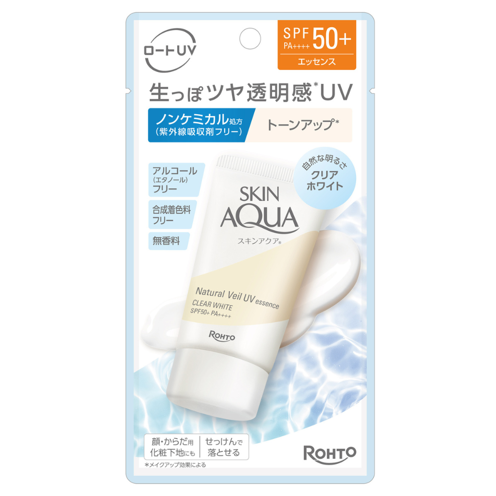 스킨 아쿠아 내추럴 베일 UV 에센스 클리어 화이트 선스크린 SPF50+ 50g