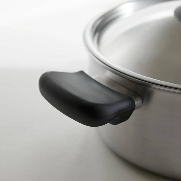 소리야나기 손잡이 2개 무광 마감 스테인리스 냄비 뚜껑 포함 3.8L
