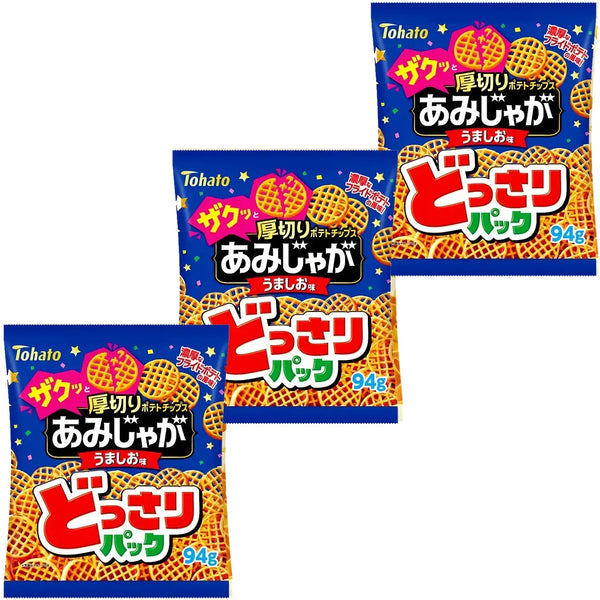 토하토 아미자가 와플모양 감자칩 쇠고기맛 94g (3개입)