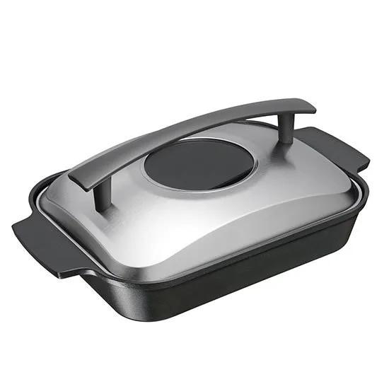 Uchicook 스팀 그릴(금속 뚜껑 포함) 회색 UCS15