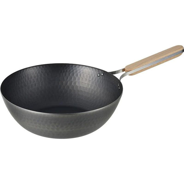 Wahei Enzo 평면 바닥 탄소강 인덕션 웍(두께 1.6mm) 28cm