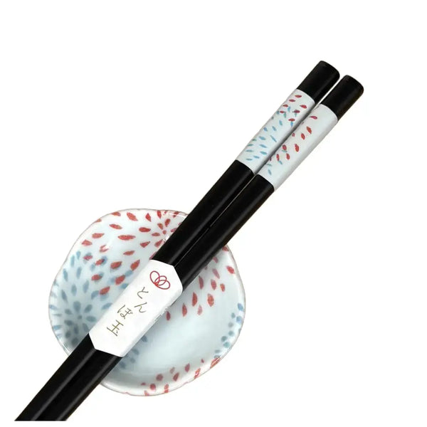 와카사 옻칠 젓가락 미노야키 작은 접시 불꽃 23ct