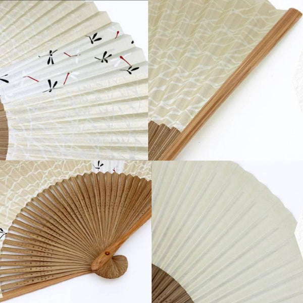 Yamani 잠자리 디자인 골드 Sensu 휴대용 접이식 팬 21.5cm