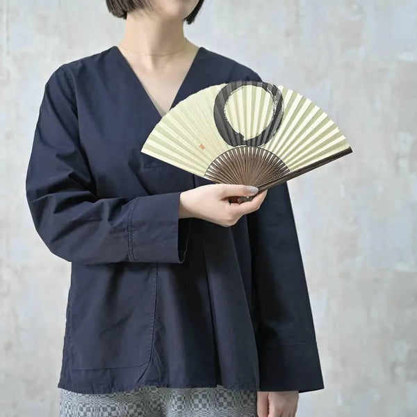 Yamani Enso Zen Circle Sensu 휴대용 부채 22.5cm
