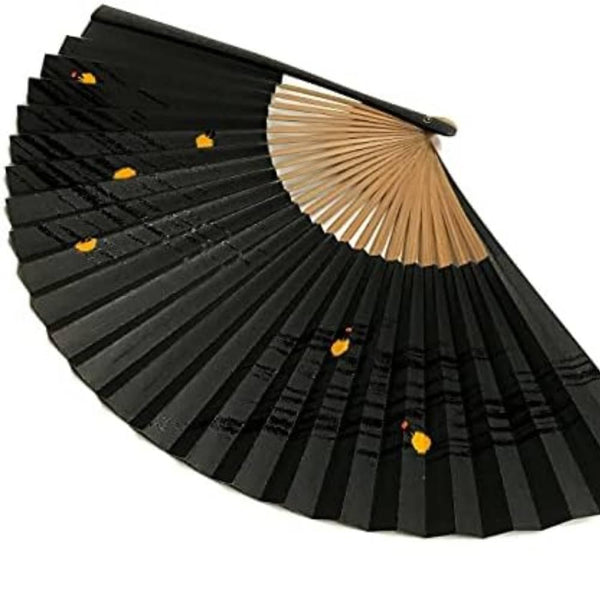 Yamani 반딧불 디자인 블랙 센수 휴대용 접이식 팬 22.5cm