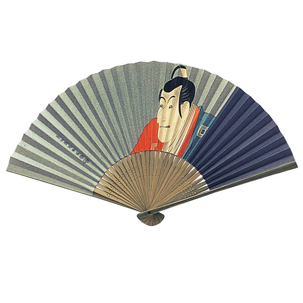야마니 가부키 배우 에비조 디자인 일본 센수 접는 팬 22.5cm