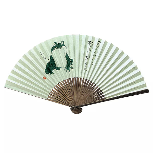 Yamani Sensu 일본 전통 부채 개구리 디자인 22.5cm